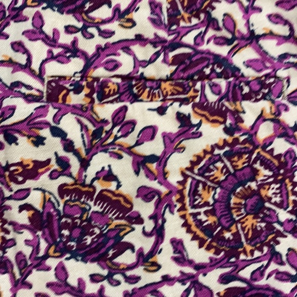 LOFT SHORTS SZ 4. Purple, orange, beige. - Picture 5 of 5